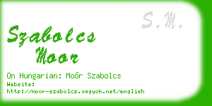 szabolcs moor business card